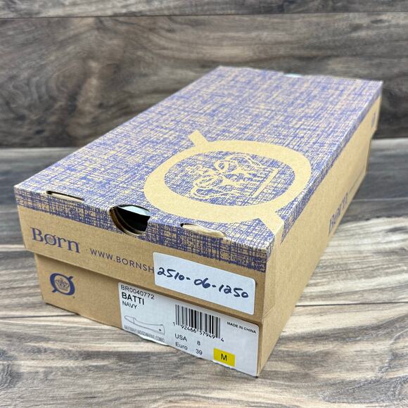 NIB Born 8M Batti Suede Mix Media Cap Toe Ballet Flats Navy - Picture 7 of 9